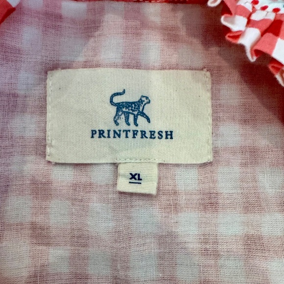 New Printfresh Rosalita Tiered Puff Sleeve Dress Garden Gingham Women's Size XL - Picture 8 of 11